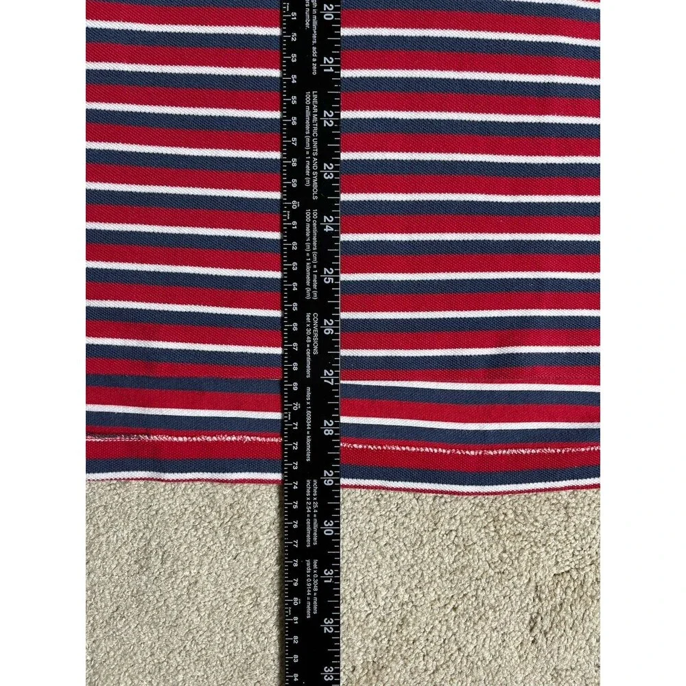 Polo Ralph Lauren Men's Sz L Polo‎ Shirt Yellow Blue Striped Short Sleeve Read